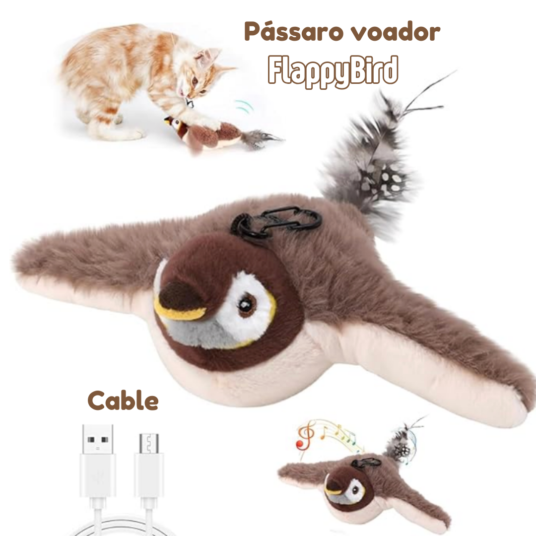 FlappyBird: Pássaro Voador de Brinquedo para Gatos