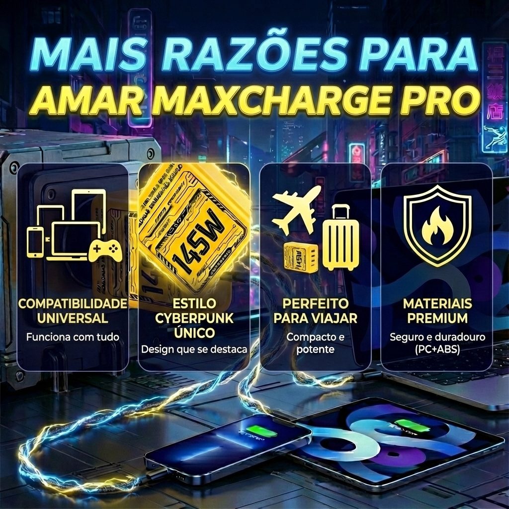 MaxCharge Pro – Carregador USB-C ultrarrápido